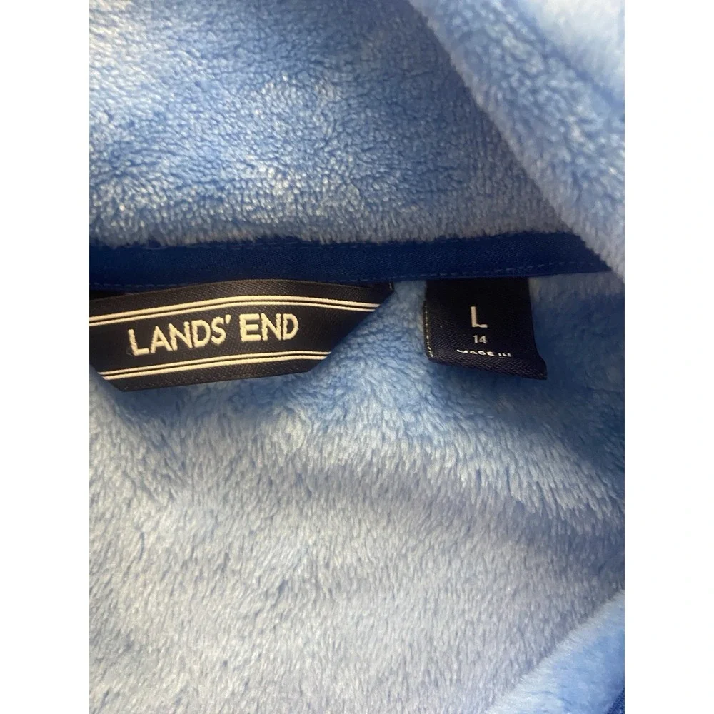 Girl's Lands' End Very Soft Fleece Vest‎ With Pockets and Full Zipper-Size Lrg